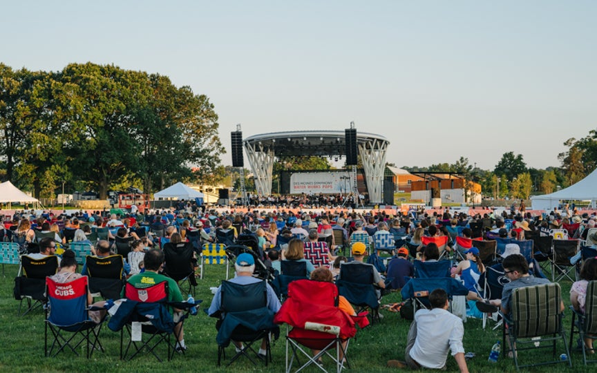 Lauridsen Ampitheater at Water Works Park in Des Moines, Iowa.